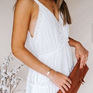 VICI Corinne Tiered Lace Maxi Dress - Small